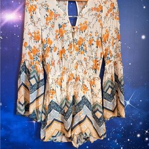Floral Print Women's Romper